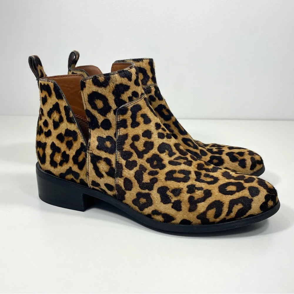 Franco Sarto Bernie 2 Leopard Animal Print Calf
Hair Leather Ankle Boots 9 - Picture 2 of 11